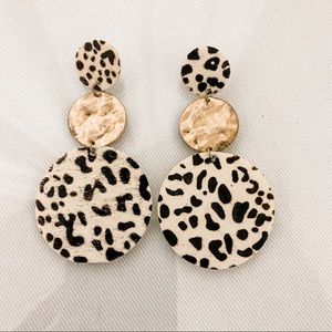 Leopard Disc Earrings